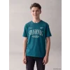 LCW Kids Yeşil Bisiklet Yaka Baskılı Erkek Çocuk Tişört