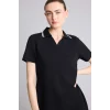 Defacto D9319AXBK81 Siyah Pamuklu Standart Fıt Pike Elbise