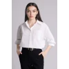 Defacto G9803AXWT34 Beyaz Oversıze Poplin Uzun Kollu Gömlek