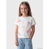 LCW Kids Beyaz Kurdele Nakışlı Kız Çocuk Tişört
