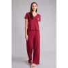 Defacto H3709AXBR205 Bordo Regular Fıt Kısa Kollu 2li Takım