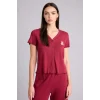Defacto H3709AXBR205 Bordo Regular Fıt Kısa Kollu 2li Takım
