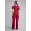 Defacto H3709AXBR205 Bordo Regular Fıt Kısa Kollu 2li Takım