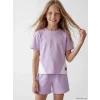 LCW Kids Lila Kız Çocuk Soft Touch Şortlu Takım