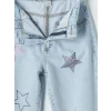 LCW Kids Mavi Wideleg Taş İşlemeli Kız Çocuk Jean Pantolon