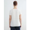 LCW EVERYDAY Beyaz Bisiklet Yaka Baskılı Kadın Tişört