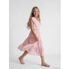 LCW Kids Pembe Beli Lastikli Desenli Katlı Kız Çocuk Etek