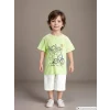LCW Kids Yeşil Bisiklet Yaka Baskılı Erkek Bebek Tişört