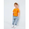 LCW Kids Turuncu Bisiklet Yaka Kısa Kollu Erkek Bebek Tişört
