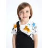 LCW Kids Beyaz Bisiklet Yaka Kısa Kollu Baskılı Erkek Bebek Tişört