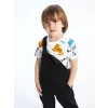 LCW Kids Beyaz Bisiklet Yaka Kısa Kollu Baskılı Erkek Bebek Tişört
