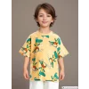 LCW Kids Turuncu Bisiklet Yaka Kısa Kollu Erkek Bebek Tişört