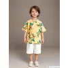 LCW Kids Turuncu Bisiklet Yaka Kısa Kollu Erkek Bebek Tişört