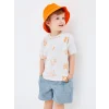 LCW Kids Gri Bisiklet Yaka Kısa Kollu Baskılı Erkek Bebek Tişört