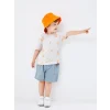 LCW Kids Gri Bisiklet Yaka Kısa Kollu Baskılı Erkek Bebek Tişört