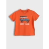 LCW Kids Turuncu Bisiklet Yaka Kısa Kollu Erkek Çocuk Tişört