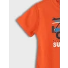 LCW Kids Turuncu Bisiklet Yaka Kısa Kollu Erkek Çocuk Tişört