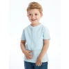 LCW Kids Mavi Hakim Yaka Kısa Kollu Basic Erkek Bebek Tişört
