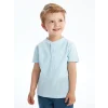 LCW Kids Mavi Hakim Yaka Kısa Kollu Basic Erkek Bebek Tişört