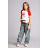 Defacto H3479A8WT34 Beyaz My Melody Fıtted Bisiklet Yaka Ribana Kısa Kollu Tişört Kız Çocuk