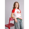 Defacto H3479A8WT34 Beyaz My Melody Fıtted Bisiklet Yaka Ribana Kısa Kollu Tişört Kız Çocuk