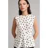 Defacto H2634AXER105 Ekru Fıtted Puantiyeli Belmando Bluz