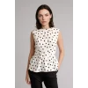Defacto H2634AXER105 Ekru Fıtted Puantiyeli Belmando Bluz