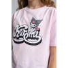 Defacto H3475A8PN180 Pembe Kuromı Relax Fıt Bisiklet Yaka Kısa Kollu Tişört Kız Çocuk