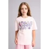 Defacto H3476A8PN671 Pembe Hello Kitty  Relax Fıt Bisiklet Yaka Kısa Kollu Tişört Kız Çocuk