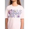 Defacto H3476A8PN671 Pembe Hello Kitty  Relax Fıt Bisiklet Yaka Kısa Kollu Tişört Kız Çocuk