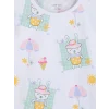 LCW baby Ekru Bisiklet Yaka Baskılı Kız Bebek Şortlu Pijama Takımı