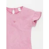 LCW Kids Pembe Bisiklet Yaka Nakışlı Kız Bebek Tişört