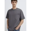 Mavi 066248-85309 Cep Detaylı Gri Basic Tişört