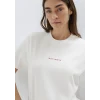 Mavi 1613890-80194 Mavi Logo Baskılı Ekru Tişört