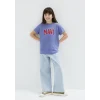 Mavi 7610393-70855 Mor Logo Baskılı Mor Tişört