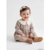 LCW baby Ekru Bebe Yaka Nakışlı Kız Bebek Müslin Elbise