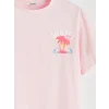 LCW Kids Pembe Bisiklet Yaka Kız Çocuk Baskılı Tişört