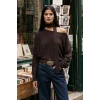Defacto G7863AXBN130 Kahve Loose Fit Kayık Yaka Tişört