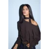 Defacto G7863AXBN130 Kahve Loose Fit Kayık Yaka Tişört