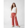 LCW Kids Pembe Kız Çocuk Geniş Paça Dokulu Pantolon