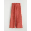LCW Kids Pembe Kız Çocuk Geniş Paça Dokulu Pantolon