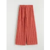 LCW Kids Pembe Kız Çocuk Geniş Paça Dokulu Pantolon