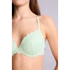 Defacto H3228AXGN1139 Yeşil Dantelli Kaplı Pedli Balenli Tişört Bra