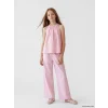LCW Kids Pembe Loose Fit Kız Çocuk Geniş Paça Poplin Pantolon