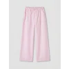 LCW Kids Pembe Loose Fit Kız Çocuk Geniş Paça Poplin Pantolon