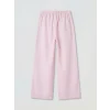 LCW Kids Pembe Loose Fit Kız Çocuk Geniş Paça Poplin Pantolon