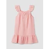 LCW Kids Pembe Kare Yaka Nakışlı Kız Çocuk Müslin Elbise