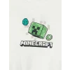 LCW Kids Beyaz Bisiklet Yaka Minecraft Baskılı Erkek Çocuk Tişört