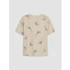 LCW DREAM Bej Köpek Baskılı Kadın Şortlu Pijama Takımı
