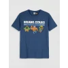 LCW Kids Lacivert Bisiklet Yaka Brawl Stars Baskılı Erkek Çocuk Tişört